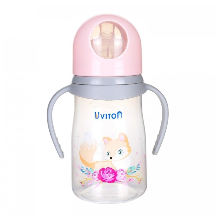 Uviton 0228/02 Бутылочка с широким горлышком Zoo, 250 мл 0+