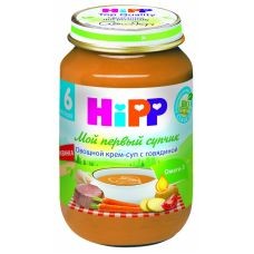 Hipp "Мой первый супчик" Овощной крем-суп с говядиной 190гр