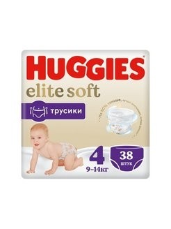 HUGGIESS Elite Soft подгузники-трусики 4 (9-14 кг), 38 шт.