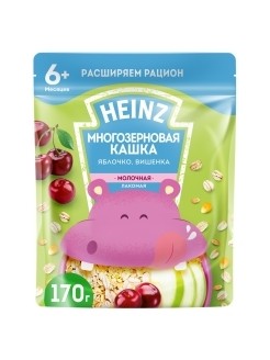 Heinz Кашка Лакомая многозерновая: яблоко вишенка 200гр