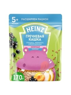 Heinz Кашка Лакомая гречневая: груша абрикос смородина 200гр
