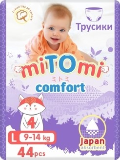 miTOmi Трусики-подгузники Comfort L (9-14 кг), 44 шт.