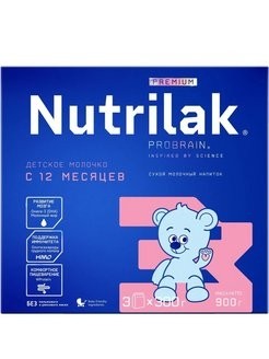 Nutrilak  Premium 3 (3*300г) Детское Молочко, 900г с 1 12 мес
