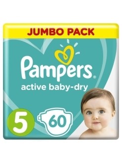 Pampers Подгузники Active Baby-Dry 11-16 кг, 5 размер, 60 шт