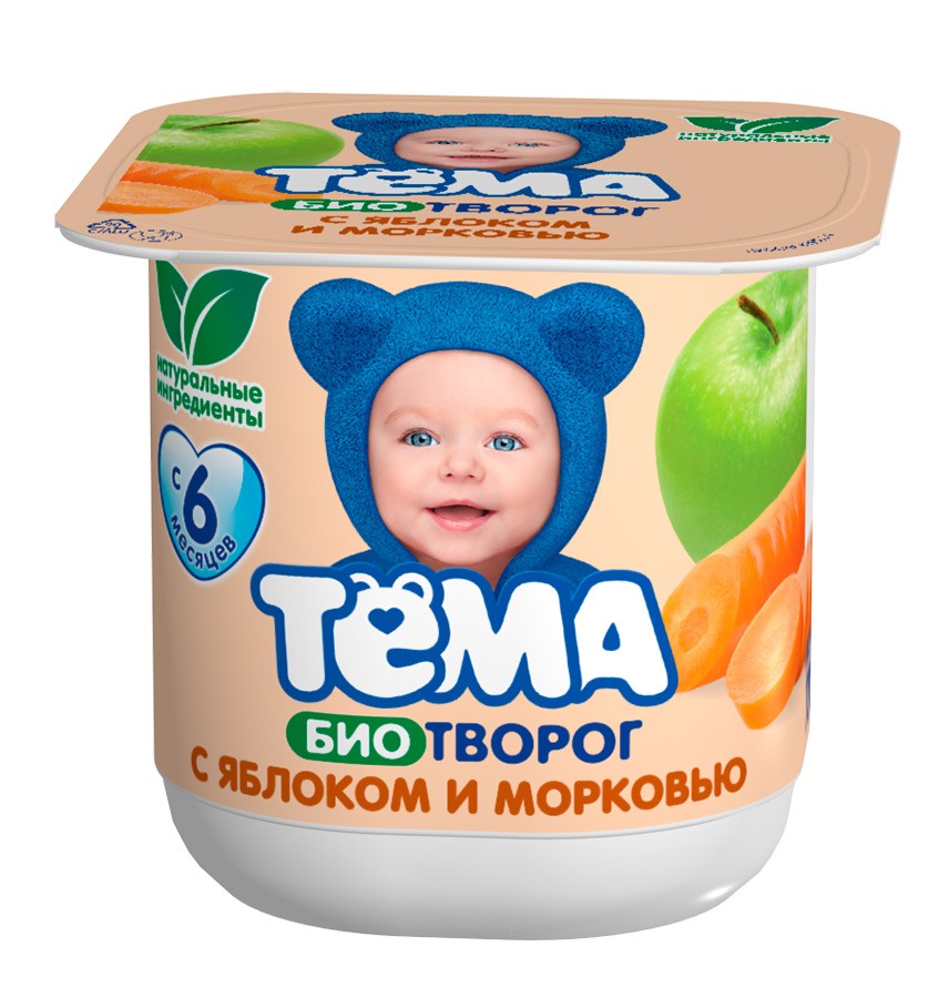 Творог детский Тёма яблоко и морковь 4,2% с 6 месяцев 100 г