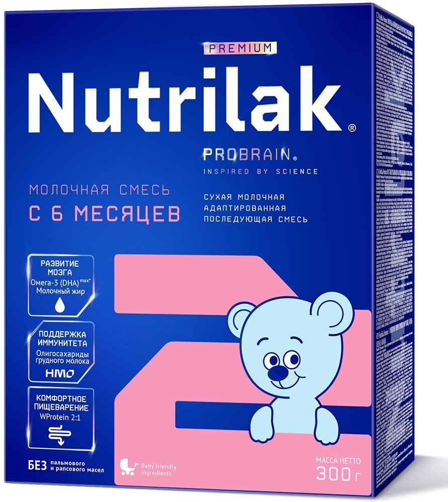 Смесь сухая молочная последующая Nutrilak Premium 2 300гр