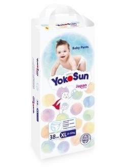  YokoSun Подгузники-трусики XL (12-20 кг), 38 шт.