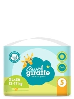 LOVULAR GIRAFFE Подгузники-трусики размер 5 XL (12-17)