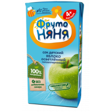 Сок ФрутоНяня яблочный осветленный гипоаллергенный 02л