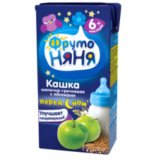 Кашка ФрутоНяня готовая молочно-гречневая с яблоками 02л