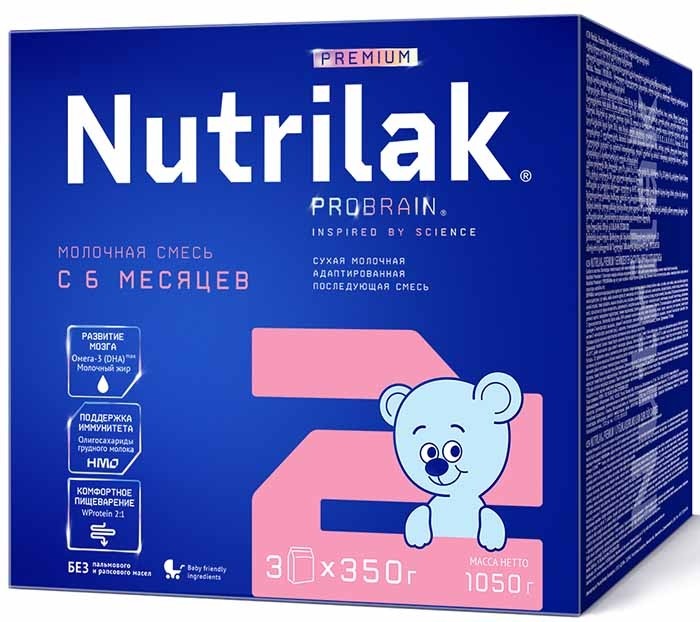 Nutrilak Молочная смесь Premium 2, с 6 месяцев, 1050 г