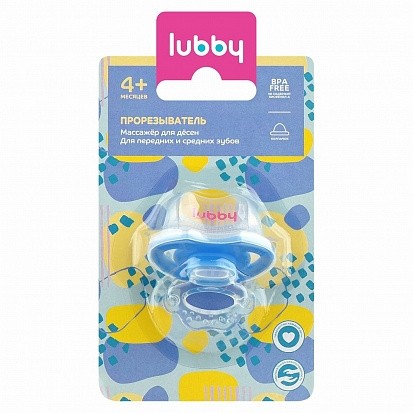 LUBBY 16584 прорезыватель "для передних зубов "от4 мес.,силикон 