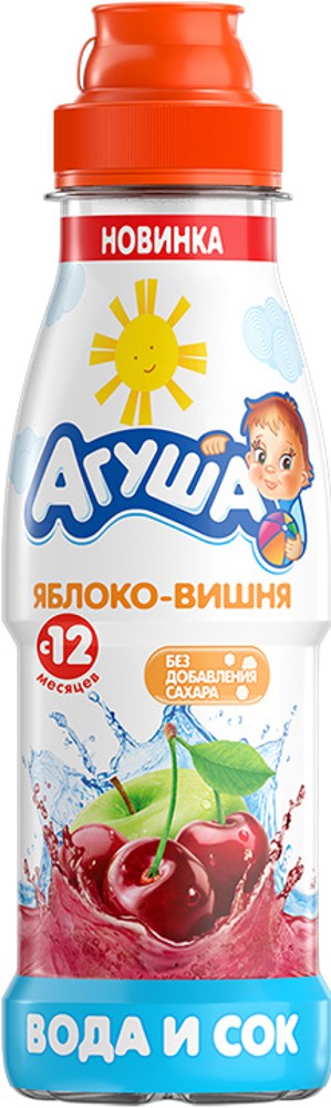 Напиток Агуша «Вода и сок» Яблоко и вишня с 12 мес 300 мл