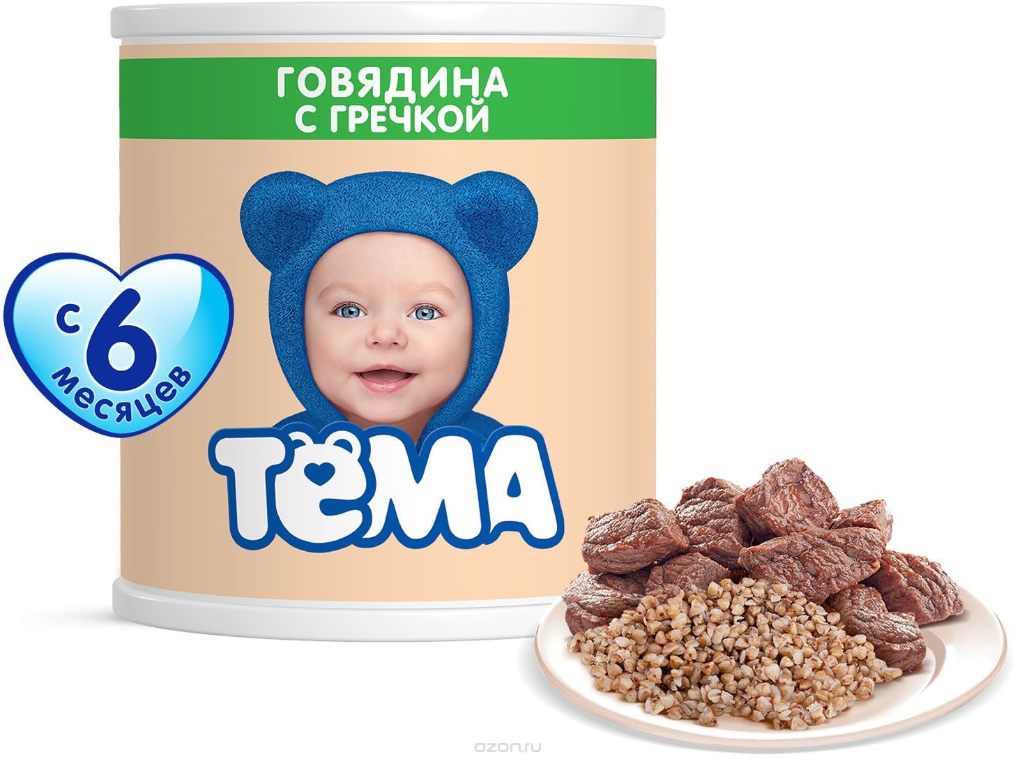 Тема пюре говядина с гречкой, 100 г