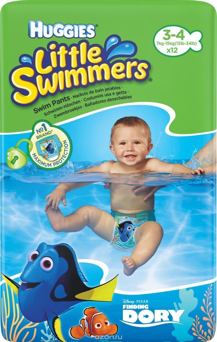 Подгузники для плавания Huggies «Little Swimmers» 3-4 (7-15кг.) 12ш.