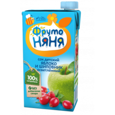 Сок Фрутоняня яблоко шиповник осветленный 05л