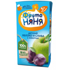 Сок Фрутоняня яблочно-сливовый с мякотью 200мл