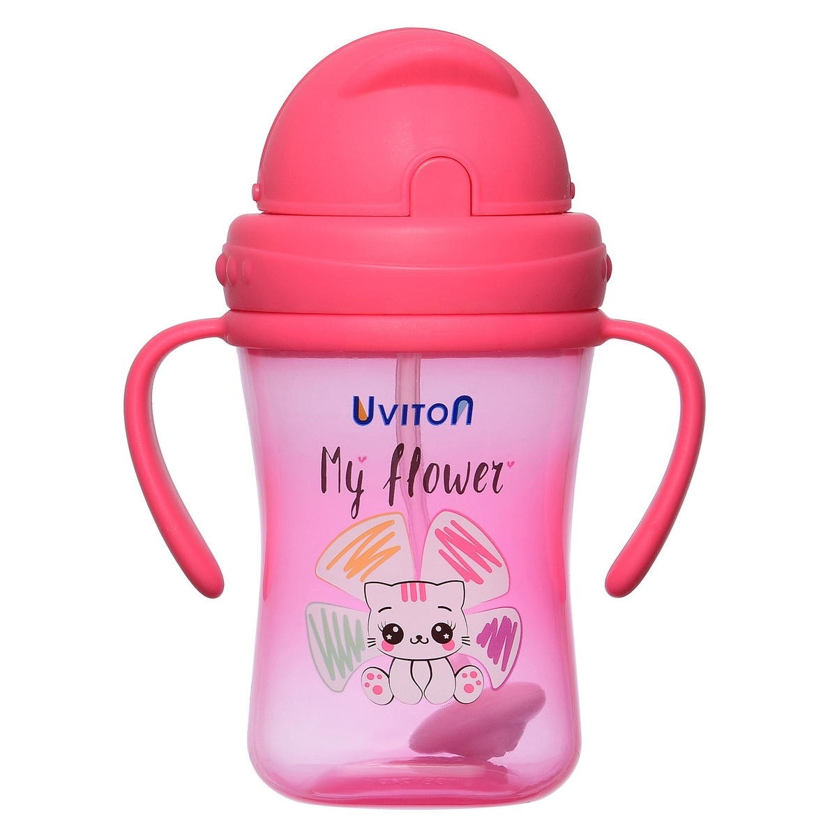 Uviton 0298 Поильник  с трубочкой с грузиком , 360 мл12+