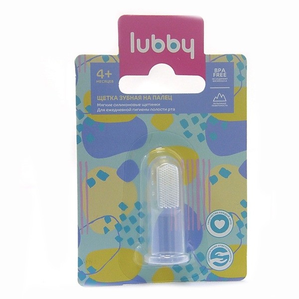 LUBBY13696 Щетка зубная на палец от 4 месяцев 