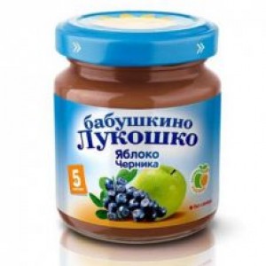 Пюре из яблок и черники Бабушкино Лукошко без сахара 100гр