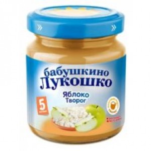 Пюре из яблок с творогом Бабушкино Лукошко 100гр