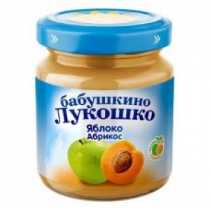 Пюре из яблок и абрикосов Бабушкино Лукошко с сахаром 100гр