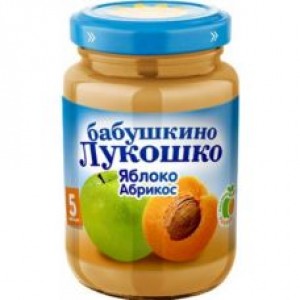 Пюре из яблок и абрикосов Бабушкино Лукошко с сахаром 200гр