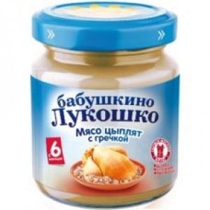 Пюре мясо цыплят с гречей Бабушкино Лукошко "Курочка ряба" 100гр