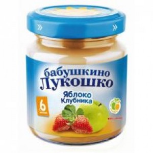 Пюре из яблок и клубники Бабушкино Лукошко 100гр