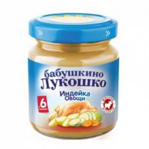 Пюре из овощей с индейкой Бабушкино Лукошко 100гр