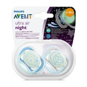 Philips AVENT SCF376/21 Пустышка силиконовая ночная Ultra Air 6-18 мес 
