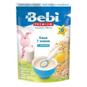 Детская каша Bebi Premium молочная 7 злаков 200гр