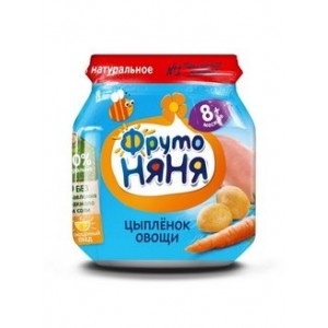 Пюре ФрутоНяня Цыпленок с овощами с 8 мес 100 г