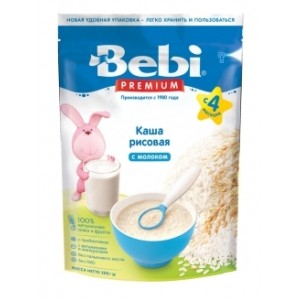 Детская каша Bebi Premium молочная 250 гр Рисовая с 4 мес