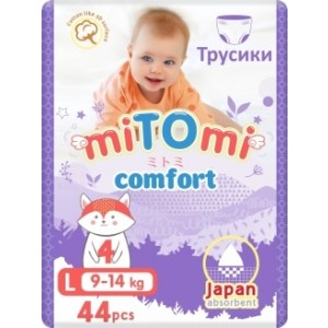 miTOmi Трусики-подгузники Comfort L (9-14 кг), 44 шт.