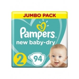Pampers Подгузники New Baby-Dry 4-8 кг, 2 размер, 94 шт