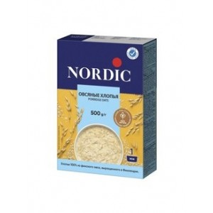 Nordic хлопья овсяные, 500 г 1 мин