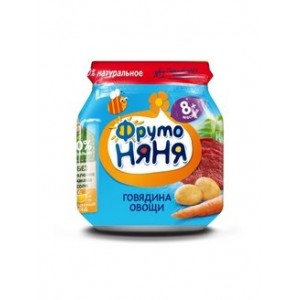 Пюре ФрутоНяня Говядина с овощами с 8 мес 100 г