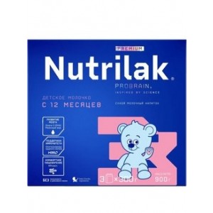 Nutrilak Premium 3 (3*300г) Детское Молочко, 900г с 1 12 мес
