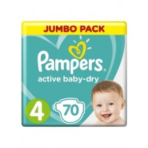 Pampers Подгузники Active Baby-Dry 9-14 кг, 4 размер, 70 шт