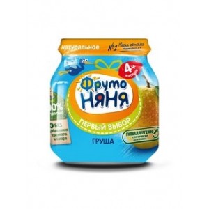 Пюре ФрутоНяня из груш натуральное гипоаллергенное 100гр