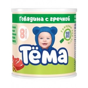 Тема пюре говядина с гречкой, 100 г