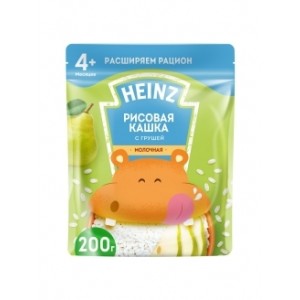Каша молочная Heinz рисовая с грушей с 4 мес. 250 г