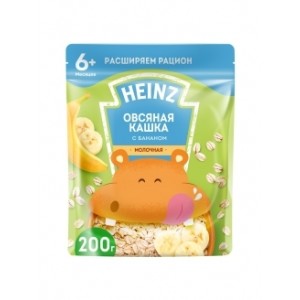 Heinz Кашка овсяная с молоком и бананом 250гр