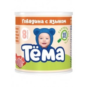 Пюре "Тёма" Говядина с языком 100гр