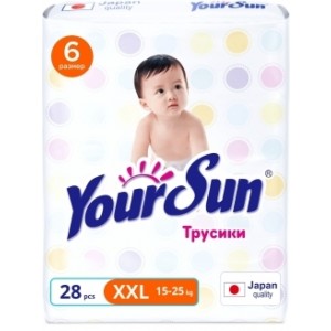 Your Sun Подгузники трусики 6 XXL 15-25 кг