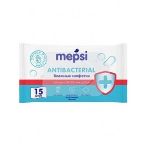 MEPSI Влажные антибактериальные салфетки 15 шт
