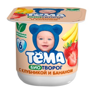 Творог детский Тёма клубника и банан 4,2% с 6 месяцев 100 г