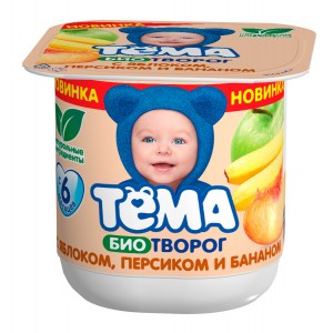 Творог детский Тёма яблоко, персик и банан 4,2% с 6 месяцев 100 г