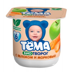 Творог детский Тёма яблоко и морковь 4,2% с 6 месяцев 100 г